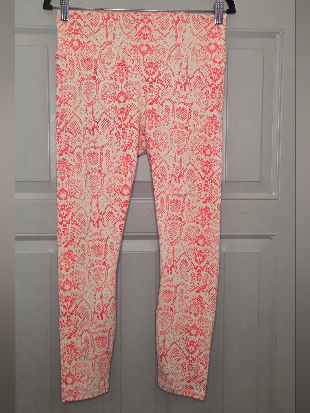 Fabletics - Coral Orange Snake-Print Leggings